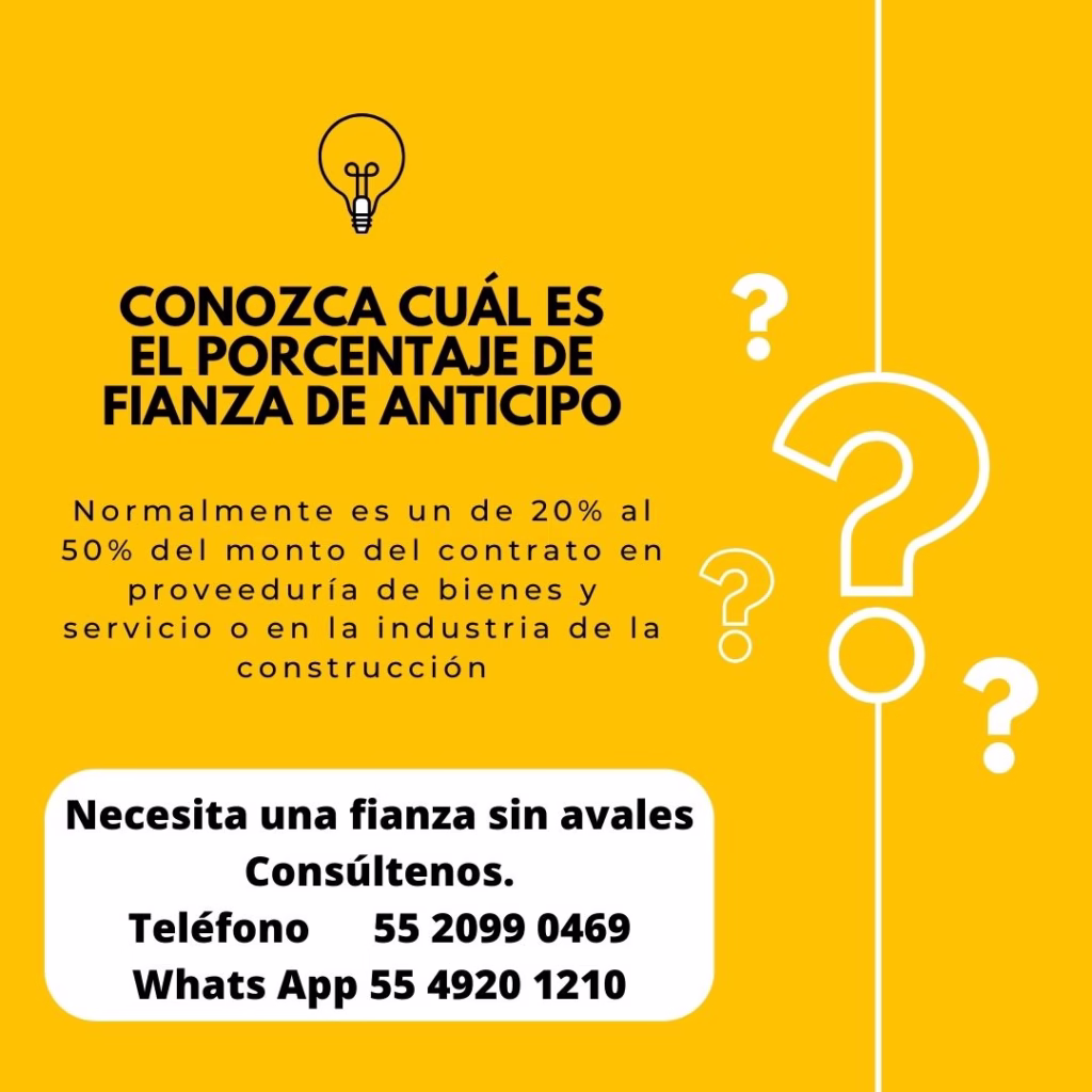 Porcentaje fianza de anticipo